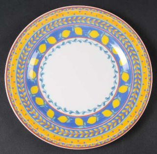 Furio Fuo8 Salad Plate, Fine China Dinnerware   Multimotif,Oranges,Lemons,Bands