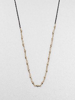 Mizuki 14K Yellow Gold & Sterling Silver Beaded Link Necklace   Gold Silver