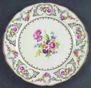 Baronet Caprice Dinner Plate, Fine China Dinnerware   Floral Swags        Gold B