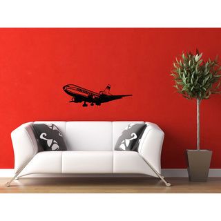 Soaring Airplane Vinyl Wall Decal (Glossy blackMaterials VinylQuantity One (1)Setting IndoorDimensions 25 inches wide x 35 inches longEasy to apply )