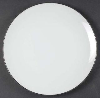 Noritake Colony Dinner Plate, Fine China Dinnerware   White, Coupe, Platinum Tri