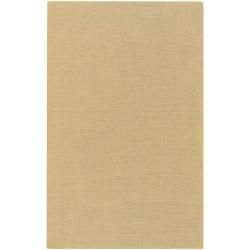 Hand crafted Solid Beige Casual Ridges Wool Rug (9 X 13)