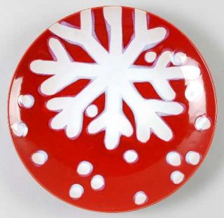 Target Snowflake Salad/Dessert Plate, Fine China Dinnerware   All Red,White Snow