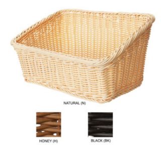 GET Designer Polyweave Basket, Rectangular, 9 1/4 x 13, 4 & 7 in Deep, Black