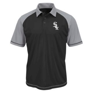 MLB Mens Chicago White Sox Synthetic Polo T Shirt   Black/Grey (L)