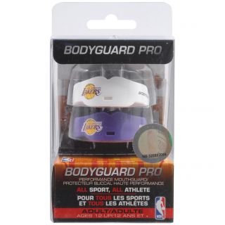 Bodyguard Pro Los Angeles Lakers Mouth Guard (MultiDimensions 5 inches long x 3 inches wide x 1 inch highWeight 1 poundOfficially licensed NBA performance mouth guardPack of two mouth guards featuring home and away colorsPFT (Perfect Fit technology) wit
