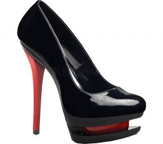 Womens Pleaser Blondie 685   Black Patent/Black/Red High Heels