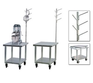 New Age Mixer Stand w/ Stainless Top & Undershelf, Marine Edges 70x29x23 in 5 in Casters