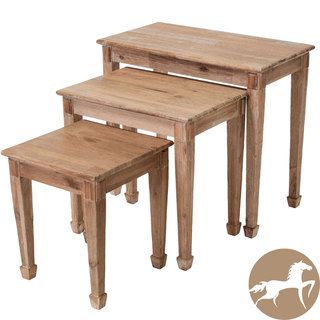Christopher Knight Home Crescent Acacia Wood Nesting Tables (set Of 3) (WalnutIncludes Three (3) nesting tablesDarkly stained, flared legsNo assembly required, arrives ready to useSturdy constructionNeutral colors to match any decorIdeal for extra displa