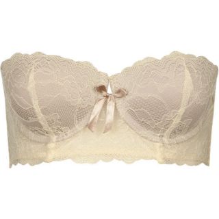 2 Tone Lace Overlay Long Line Bra Ivory In Sizes 34A, 34C, 34B, 36C, 36B, 32A F