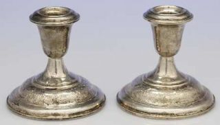 Kirk Stieff Old Maryland Engv (Sterling,Hollowware) 3 Console Candleholder Pair