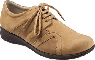 Womens SoftWalk Topeka   Tan Burnished Soft Kid Leather/Stretch Casual Shoes