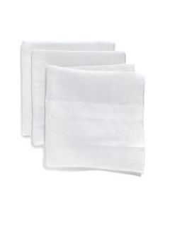  Collection Linen Pocket Square Set   White
