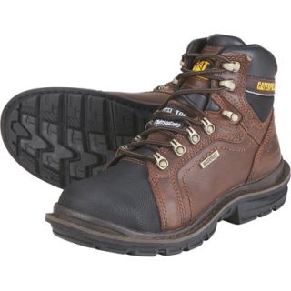 CAT 6In. Steel Toe Insulated Waterproof EH Work Boot   Tough Oak, Size 8,