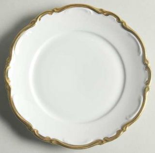 Mitterteich Golden Lark Bread & Butter Plate, Fine China Dinnerware   White With