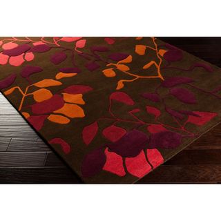 Malene B Destinations Hand tufted Brown Contemporary Floral Wool Rug (33 X 53)