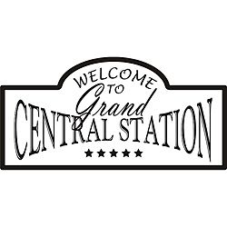 Welcome To Grand Central Station Vinyl Wall Art Quote (BlackMaterials VinylDimensions 11 inches high x 22 inches longApplique applies to smooth surfaces, such as walls, glass or tileInstructions included )
