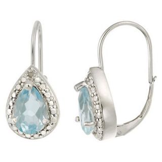 Sterling Silver Blue Topaz Diamond Accent Earrings