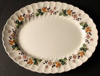 Myott Staffordshire Hedgerow 14 Oval Serving Platter, Fine China Dinnerware   O