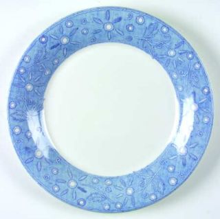 Portmeirion Denim Dinner Plate, Fine China Dinnerware   Brittany, Blue/White Flo