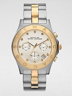Marc by Marc Jacobs Two Tone Stainless Steel Chronograph Watch/Silver Goldtone  