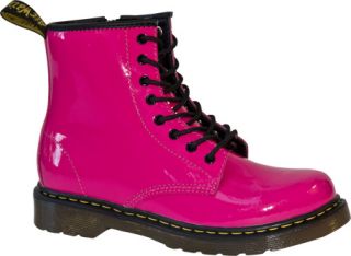Childrens Dr. Martens Delaney Lace Boot   Hot Pink Patent Lamper Boots