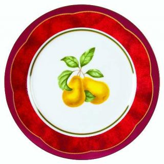 Waverly Mistral Salad Plate, Fine China Dinnerware   Yellow Fruits On Red Rim