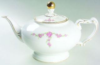 Heinrich   H&C Rosalinda Teapot & Lid, Fine China Dinnerware   Roses Hanging To