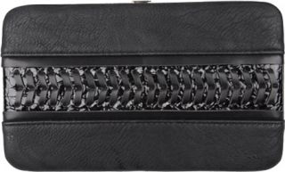 Womens Journee Collection Braid Detail Checkbook Clutch Wallet   Black Clutches