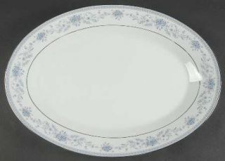 Noritake Blue Hill 16 Oval Serving Platter, Fine China Dinnerware   Contemporar