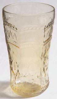 Federal Glass  Patrician Amber 5 Oz Flat Tumbler   Amber,Depression Glass