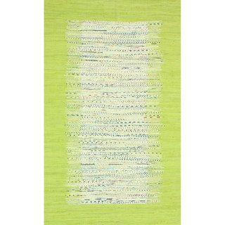 Nuloom Handmade Abstract Border Flatweave Cotton Rug (4 X 6) (IvoryPattern AbstractTip We recommend the use of a non skid pad to keep the rug in place on smooth surfaces.All rug sizes are approximate. Due to the difference of monitor colors, some rug co