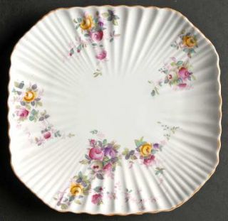 Spode Dorothy Perkins Square Luncheon Plate, Fine China Dinnerware   Multicolor