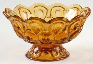Smith Glass  Moon & Star Amber Candle Bowl   Amber