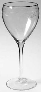 Gorham Bellamy Platinum Water Goblet   Cut Criss Cross, Platinum Trim