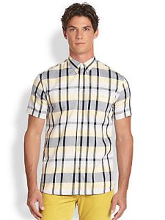 Paul Smith Jeans Tailored Plaid Shirt   Yellow