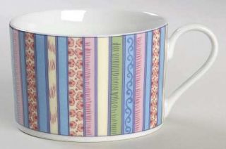 Mikasa Country Quilt Flat Cup, Fine China Dinnerware   Lavender Band,Colorful Qu