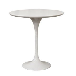 Immer White Wood And Steel Mid century End Table