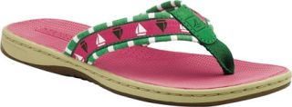 Womens Sperry Top Sider Greenport   Green/Pink Boats Thong Sandals