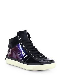 Jimmy Choo Belgravi Hologram High Top Sneakers   Purple  Jimmy Choo Shoes
