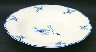 Cordon Bleu Cob1 Rim Soup Bowl, Fine China Dinnerware   Blue Duck & Decor, White