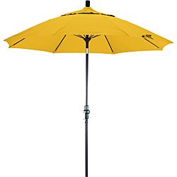 Fiberglass 9 foot Yellow Olefin Crank And Tilt Umbrella (YellowMaterials Fade resistant fabric, aluminumPole materials AluminumWeatherproofClosure type Crank systemShade UV ProtectionDimensions 108 inches long x 108 inches wide x 96 inches highAssembl