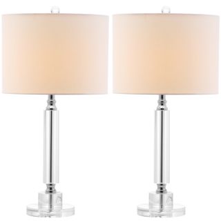 Safavieh Indoor 1 light Deco White Shade Column Crystal Table Lamp (set Of 2)