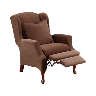 Sure Fit Stretch Piqué 2 pc. Wing Recliner Slipcover, Chocolate (Brown)