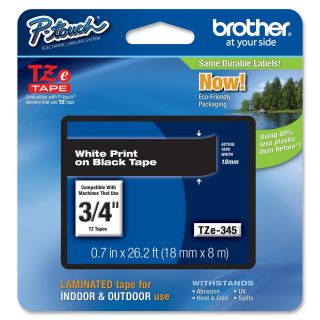 Brother TZ Series White On Black Lettering Tape
