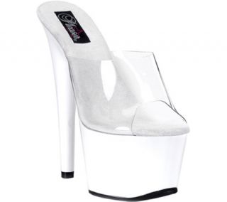 Womens Pleaser Adore 701   Clear/White Dress Shoes