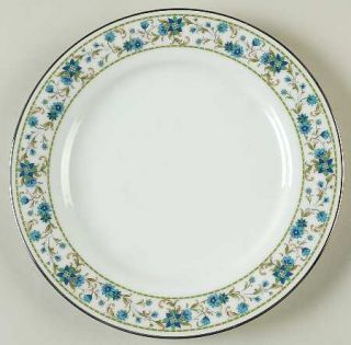 Noritake Sue Salad Plate, Fine China Dinnerware   Blue/Green Flowers