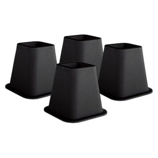 Black 6 in. Bed Risers   4 Pack   82 2995
