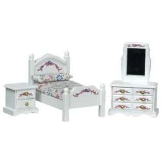 Aztec Imports Inc Town Square Miniatures White Painted Bedroom Set   T5707
