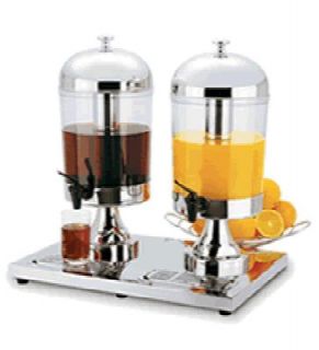 Focus 8.5 qt Twin Station Juice Dispenser w/ Ice Inset & Drip Tray